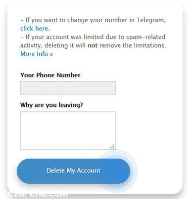 آموزش کامل دیلیت اکانت تلگرام Telegram